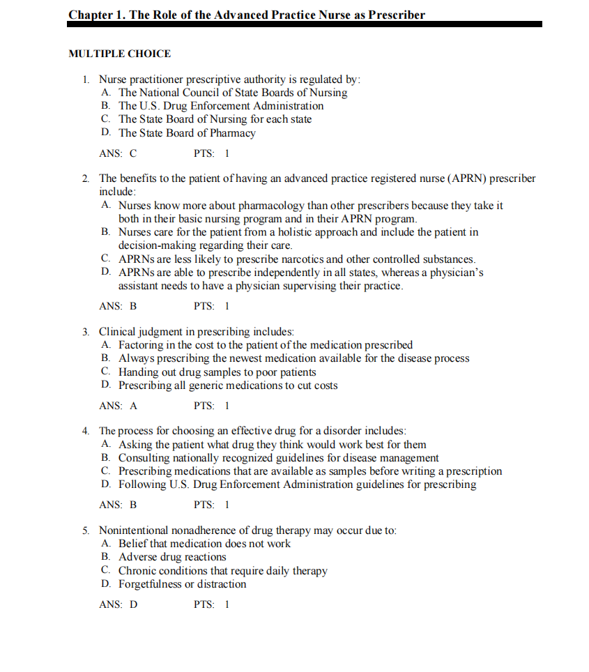 Testbank Pharmacotherapeutics for Advanced Practice Nurse Prescribers, 6. Auflage von Woo & Wright