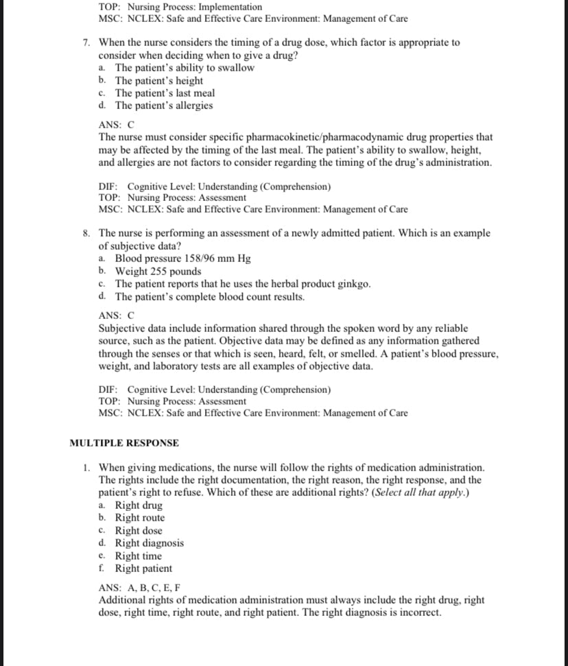 Testbank Pharmacology and the Nursing Process, 9. Auflage von Lilley