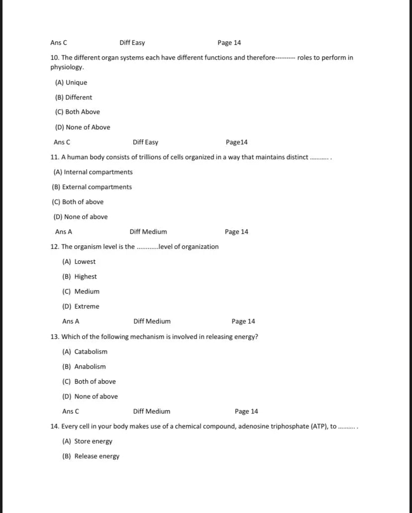 Testbank Anatomy and Physiology (OpenStax), 1. Auflage von Gordon Betts