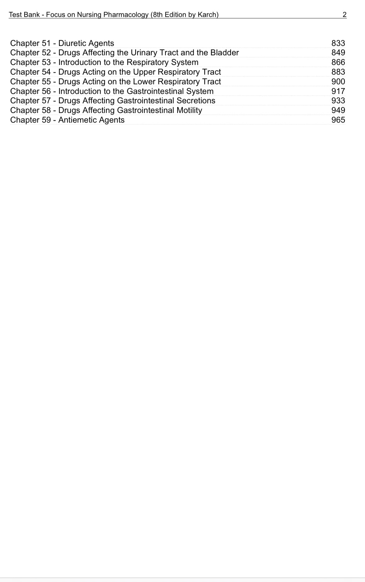 Testbank Focus on Nursing Pharmacology, 8. Auflage von Karch