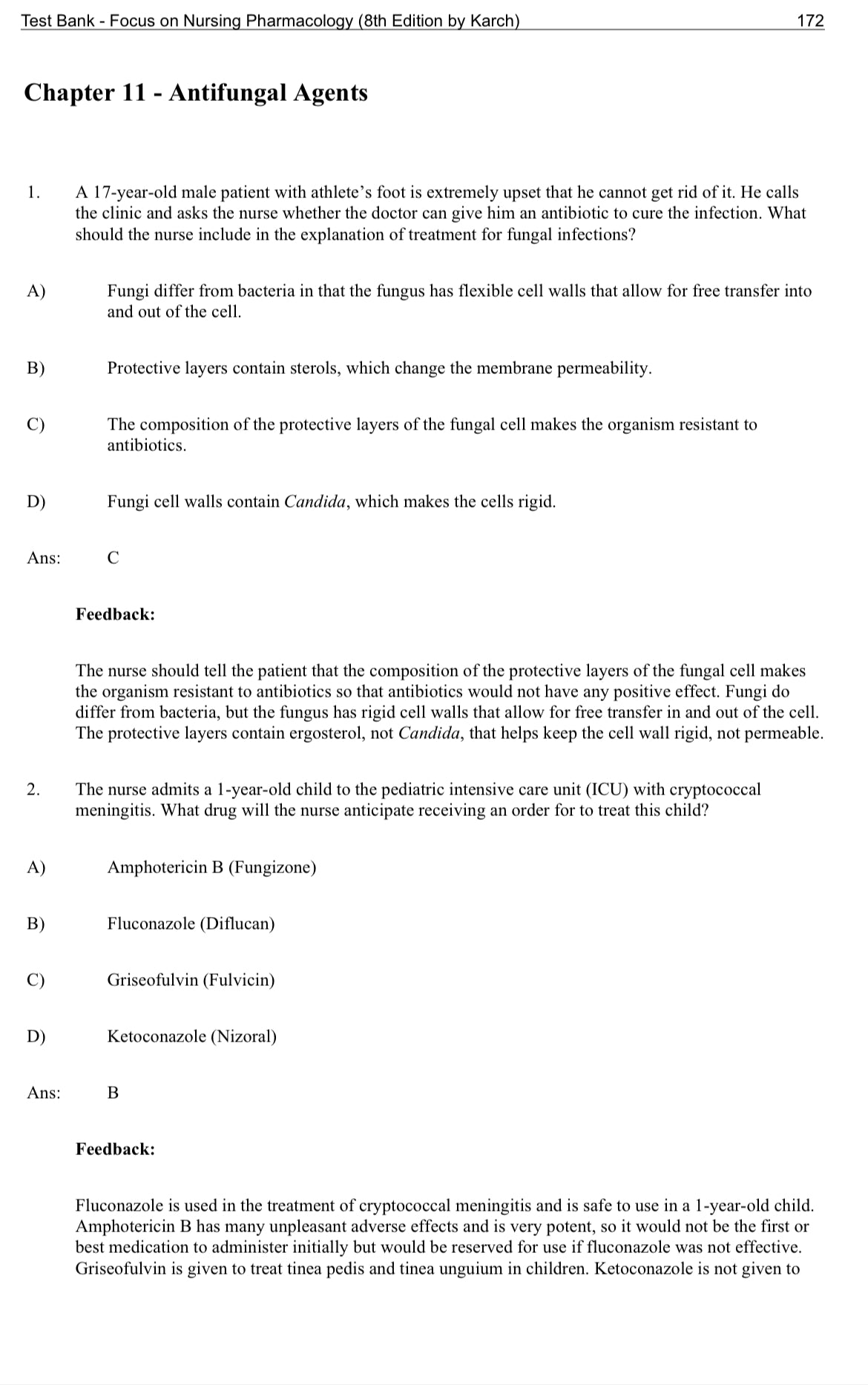 Testbank Focus on Nursing Pharmacology, 8. Auflage von Karch