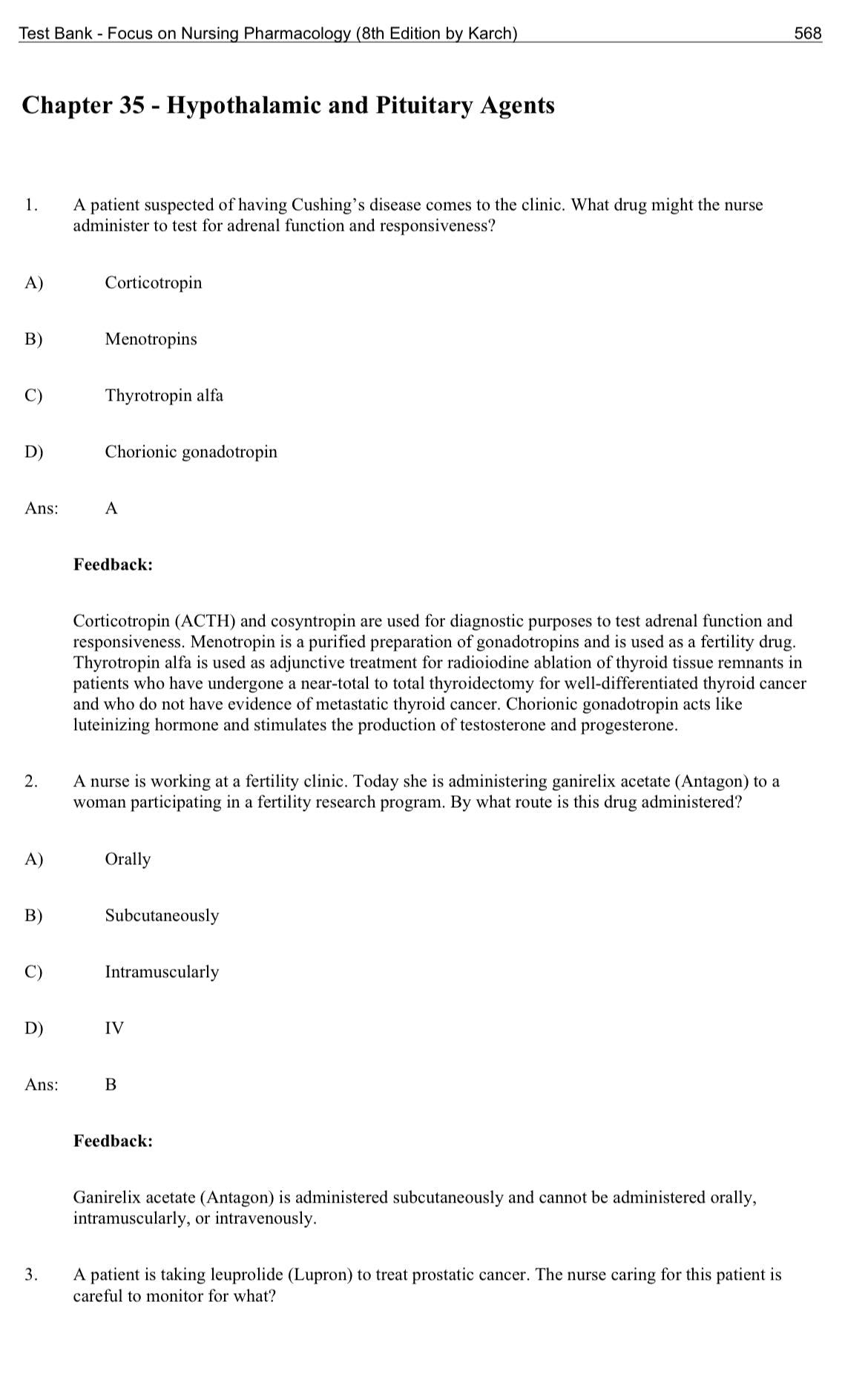 Testbank Focus on Nursing Pharmacology, 8. Auflage von Karch