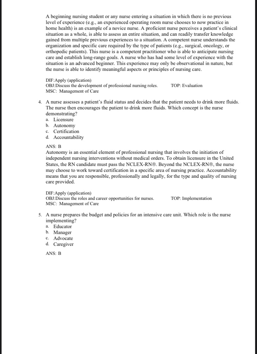 Testbank Fundamentals of Nursing, 11. Auflage von Potter