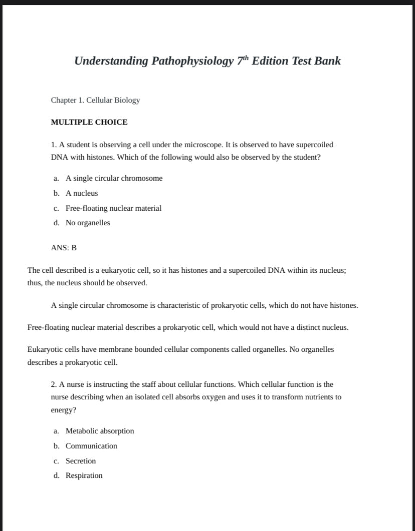 Testbank Understanding Pathophysiology, 7. Auflage von Sue E. Huether, Kathryn L. McCance und Kelly J. Brashers