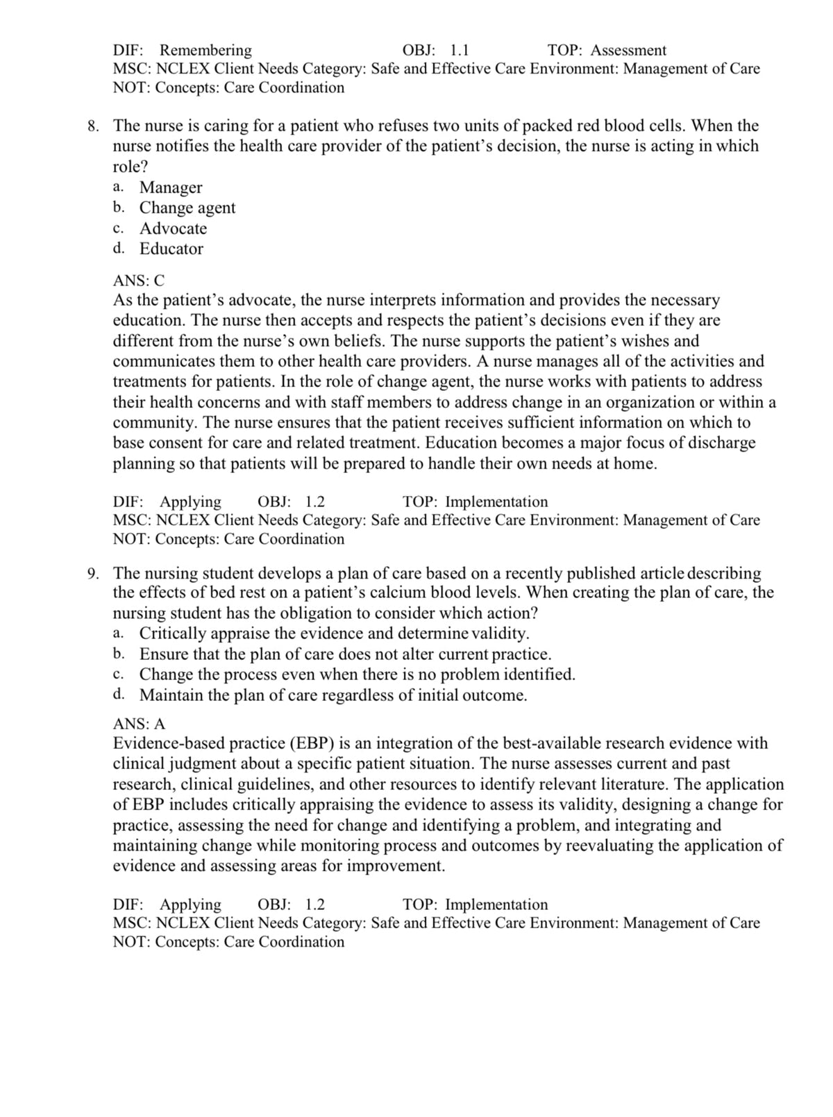 Testbank Fundamentals of Nursing: Active Learning for Collaborative Practice, 3. Auflage von Yoost