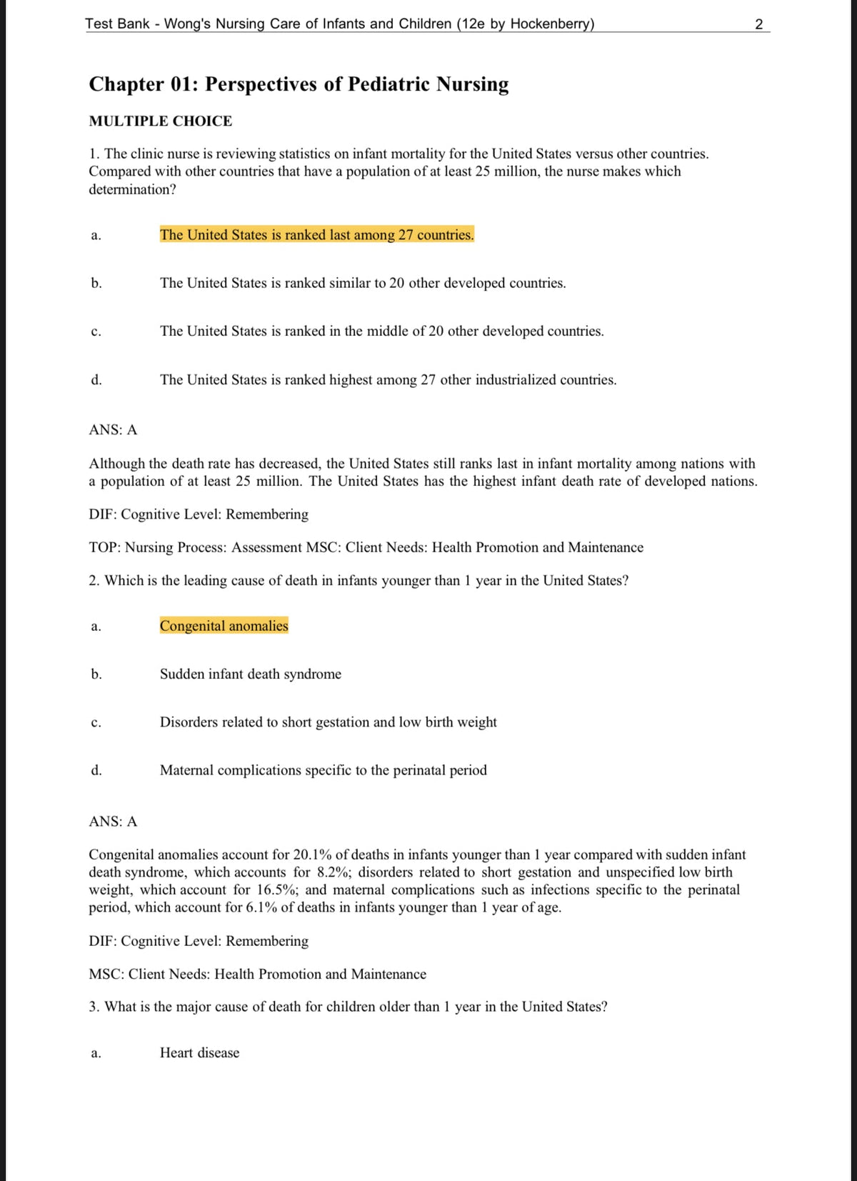 Testbank Wong’s Nursing Care of Infants and Children, 12. Auflage von Marilyn J. Hockenberry, Elizabeth A. Duffy und Karen Gibbs