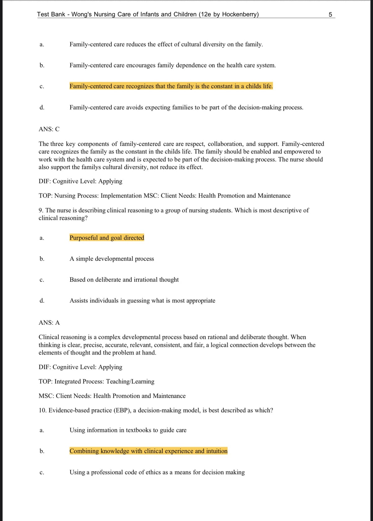 Testbank Wong’s Nursing Care of Infants and Children, 12. Auflage von Marilyn J. Hockenberry, Elizabeth A. Duffy und Karen Gibbs
