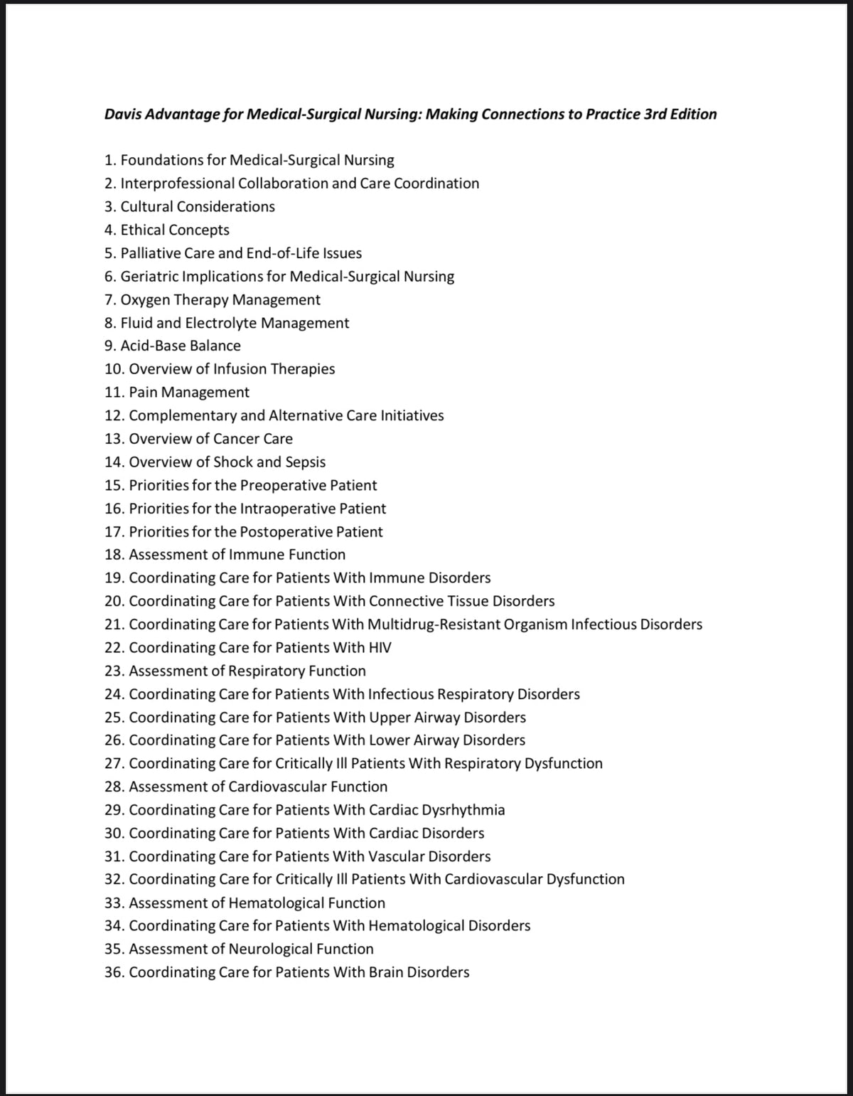Testbank Davis Advantage for Medical-Surgical Nursing: Making Connections to Practice, 3. Auflage von Janice J. Hoffman und Nancy J. Sullivan